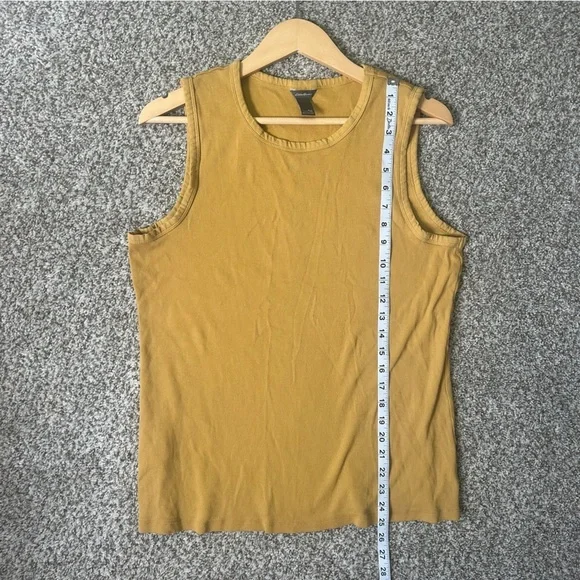 Eddie Bauer Mustard Tank Top Ribbed Casual Sleeveless Summer Yellow XL - Picture 6 of 6